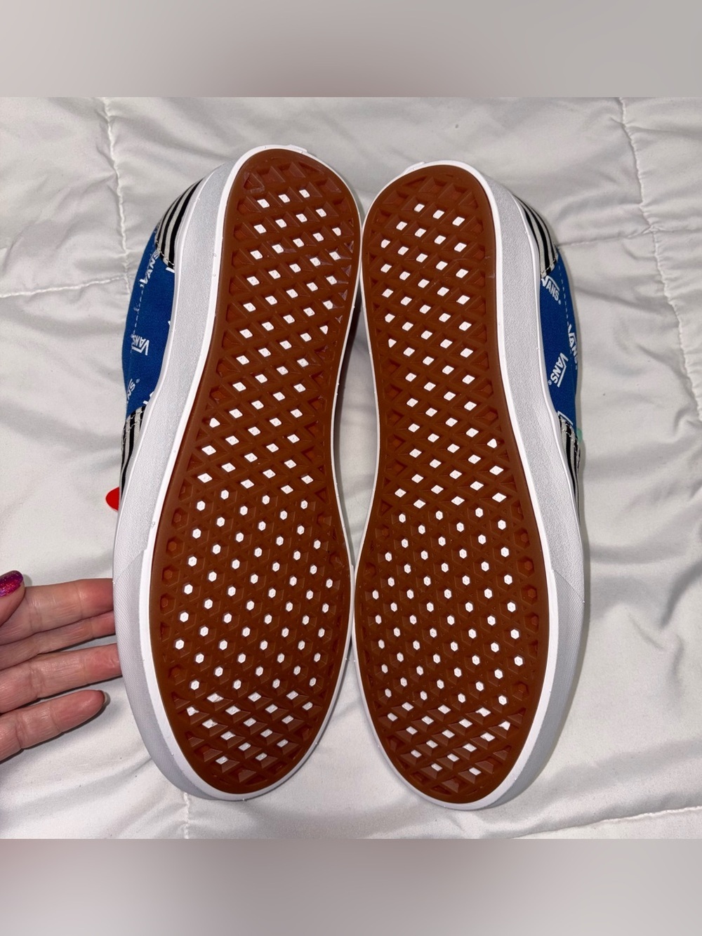 Vans Era Comfy Cush New With Tag Size 10 Black White Stripe Orange Blue - Picture 5 of 9